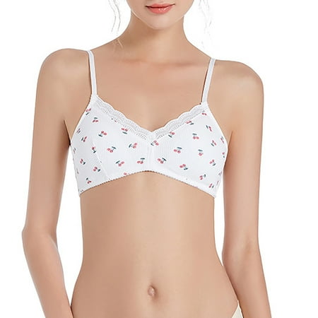 

DECILRO Lingerie for Women Rimless Bra Thin Cup Girl Sexy Comfortable Lace Underwear White S