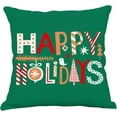 thumbnail image 4 of Christmas Decorative Throw Pillow Covers 18x18 Inch Set Of 4 Christmas Holiday Velvet Pillow Cases Xmas Santa Clause Deer Snowman Red Green Cushion Covers Outdoor Sofa Home Bed Decor Pillow Protectors, 4 of 5
