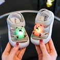 thumbnail image 2 of Dakaela 9M-5Y Kids Sandals Light up Bear Boys Girls Summer Water Shoes Non Slip Athletic Beach Casual Slides with Hook and Loop Light Gray, 2 of 6