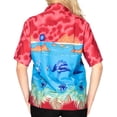 thumbnail image 2 of HAPPY BAY Button Down Shirt for Women Casual Summer Beach Party Blouse Shirt Blouses Short Sleeve Tropical Vacation Dress Hawaiian Shirts for Women S plus-size Blue Flamingo, Red, 2 of 2