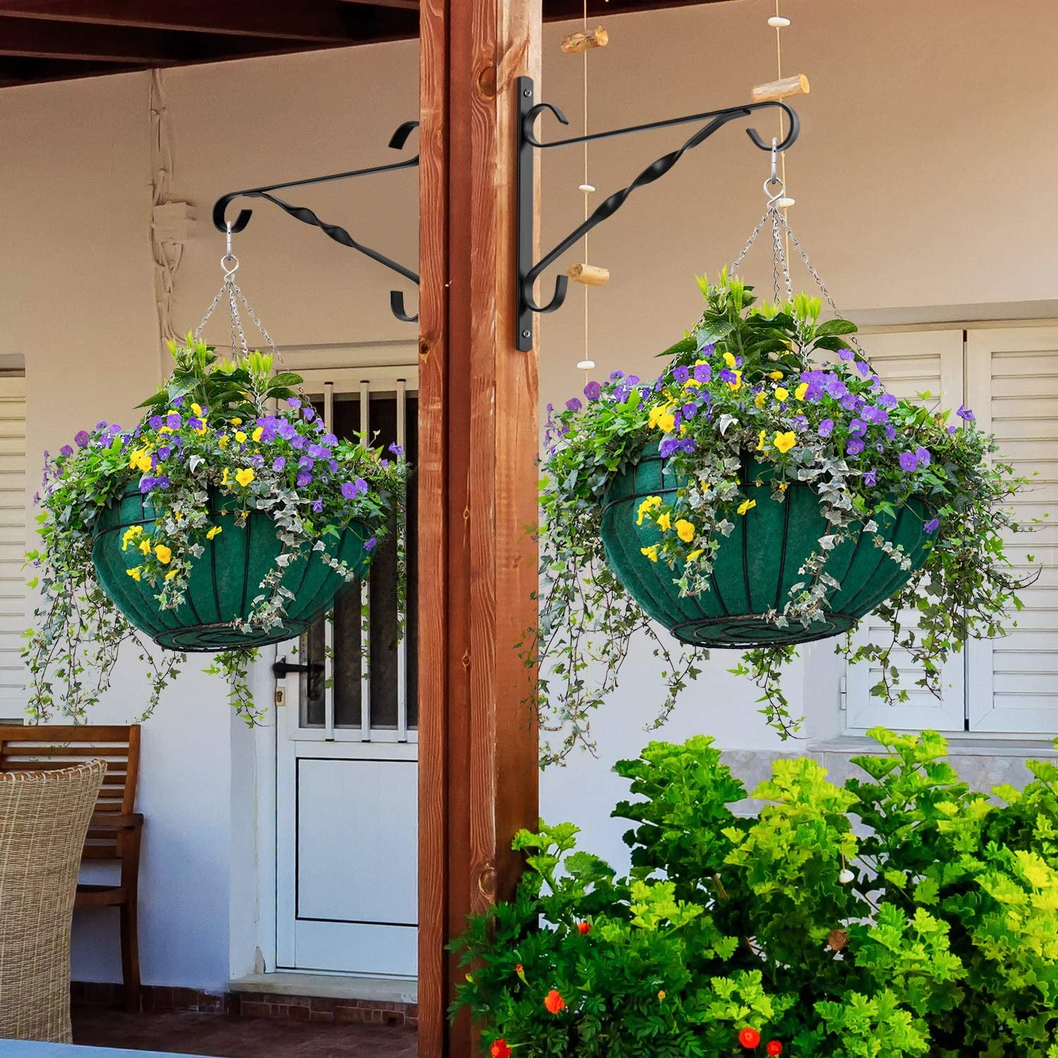 for Hanging Flower Pots 5-15" Green Plastic Hangers for Hanging Baskets