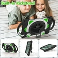 thumbnail image 3 of Dteck iPad 9.7 2018/2017 Case with 360 Rotatable Hand Strap/Shoulder Strap, Cute Cat Rugged Shockproof Kickstand Case with Handle Grip for iPad 6th Gen/iPad 5th Gen/iPad Air 2/iPad Air,Black Green, 3 of 11