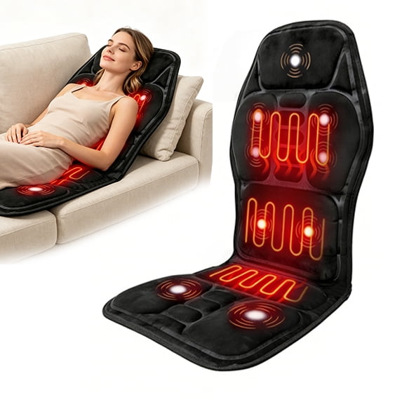 Ikristin Electric Full Body Massage Mat with Heatingā 9 Vibration Motors & 3 Heat Levels, Full Body Massage Cushion for Chair, Couch, Home Office, Comfort Gift for Women Men
