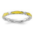 thumbnail image 4 of Auriga 925 Sterling Silver Yellow Enameled Ring for Women Size- 7, 4 of 6
