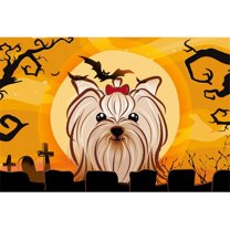 Carolines Treasures BB1762PLMT Halloween Yorkie Yorkishire Terrier Fabric Placemat