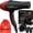 Black/Red, variant on Professional Ionic Curly Hair Dryer with Diffuser, Black/Red | 2 Concentrator Nozzles, Ceramic Tourmaline, 2 Speeds, 3 Heat Settings, Cool Shot