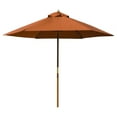 thumbnail image 2 of Yellow Balau Hardwood 6-rib Push-up Pully System Umbrellla, 2 of 6