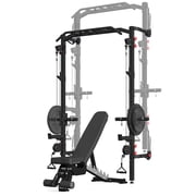 Danrelax Wall Mounted Power Rack with Cable Crossover Machine, Foldable Squat Rack with Dual Pulley System, Pull Up Bar & J Hooks, 1000 LB Capacity Space Saving Home Gym Strength Training Equipment