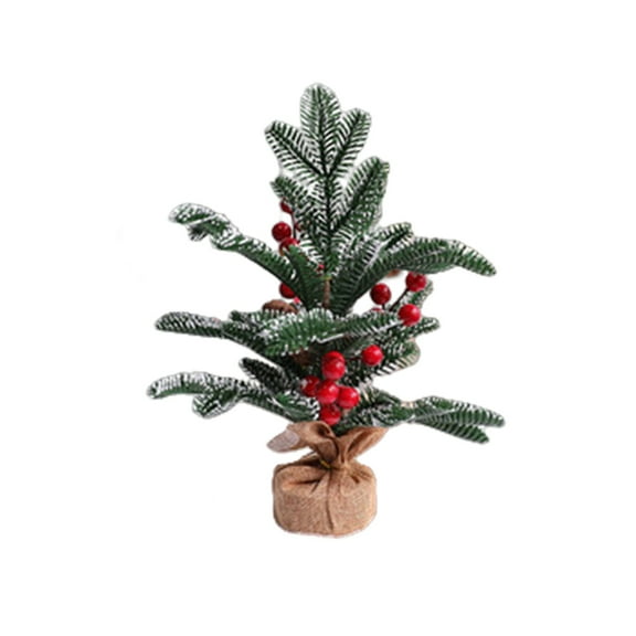 Christmas Tree 11.8inch Artificial Christmas Trees Mini Christmas Trees Artificial Table Top Little Xmas Decorations with Holiday Ball Ornaments Red Berry Pinecone for Home Party Xmas Decor
