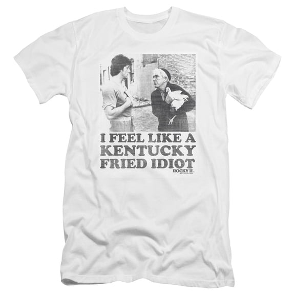 Rocky Fried Idiot Premium Adult Slim Fit 30/1 T-Shirt White