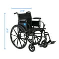 thumbnail image 7 of Medline Wheelchair with Swing-Back Desk Arms, Swing-Away Footrests, 20-In Seat, Height Adjustable, 300 lb Weight Capacity, Black, 7 of 7