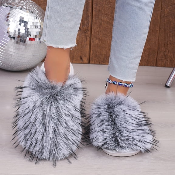 Willtoo Womens Closed Toe Fuzzy Slippers Fluffy Plush Slippers Cozy Non Slip Soft Sole Warm Indoor House Walking Shoes
