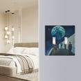 thumbnail image 4 of Yayeee Toggle Light Switch Wall Plate 2-Gang 4.56"x4.48" Decorative Outlet Cover, Blue Planet, 4 of 7
