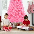 thumbnail image 5 of Best Choice Products 6ft Pre-Lit Pink Christmas Tree, Artificial Holiday Decoration w/ 947 Branch Tips, 250 Lights, 5 of 9