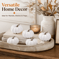 thumbnail image 6 of Mini Artificial Pumpkins 5 Pack, White Foam Pumpkins, Small Fall Table Decorations for Thanksgiving Halloween Mantel Tray Bowl Home Decor, 2.7*1.9in, 6 of 7