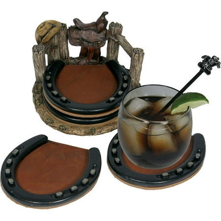 Rivers Edge Products Horseshoe Coaster Set