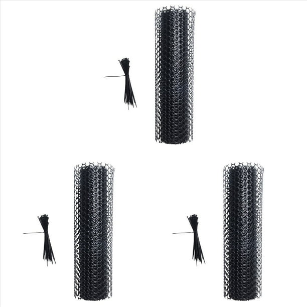 3X de Valla de Alambre de Pollo de Plástico Reutilizable Proyecto de Bricolaje de Hexagonal Duradera Ligera para el Patio del Jardín del Hogar (Negro)