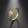 thumbnail image 4 of Moon Ring Triquetera Irish Knot Stainless Steel Gift Couple Ring Jewelry, 4 of 6