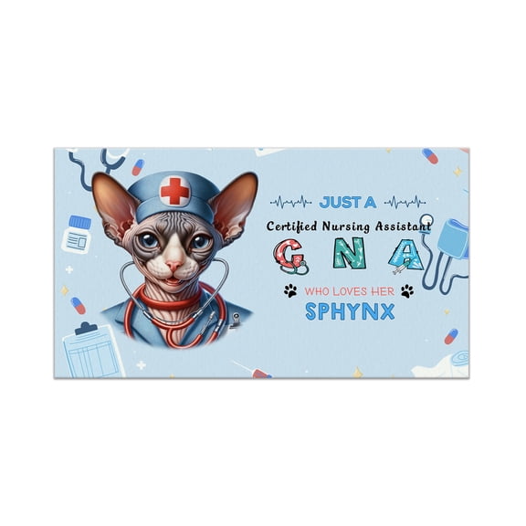 Just a Certified Nursing Assistant Cna Who Loves Her Sphynx Doormat Cat Lover Kitten Owner Gifts Idea Indoor Outdoor Welcome Mat - 00003