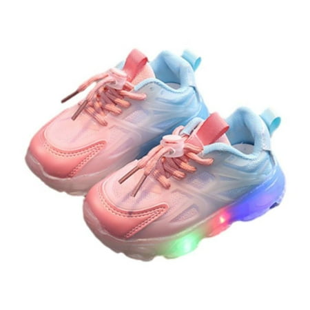 Meresysid Toddler Kids Infant Boys Girls New Sports Leisure Light Mesh Comfortable Soft Sole Non-slip Fabric Breathable Running Shoes Pink