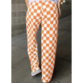 thumbnail image 2 of Pantalones Acelit a cuadros casuales para mujer, primavera verano, naranja, 2 of 5