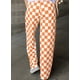 thumbnail image 2 of Pantalones Acelit a cuadros casuales para mujer, primavera verano, naranja, 2 of 5