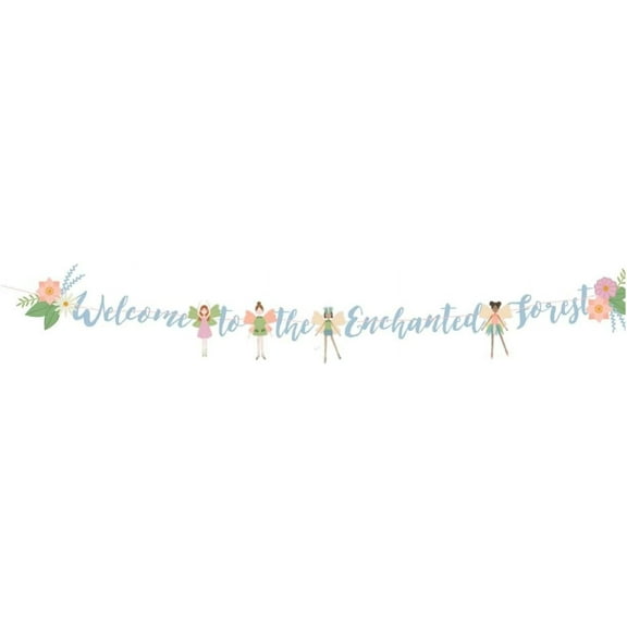 Cheerland 9ft Paper Woodland Fairy Party Banner for Fairy Themed Celebrations