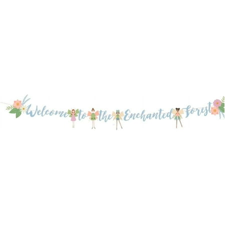 Cheerland 9ft Paper Woodland Fairy Party Banner for Fairy Themed Celebrations