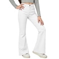 thumbnail image 5 of OOOUM Girls High Waist Flare Pants Stretch Fabric Slim Fit Bootcut Jeans Casual Daily Fashion Outdoor Relaxed Denim Bottoms White 15-16 Years, 5 of 7
