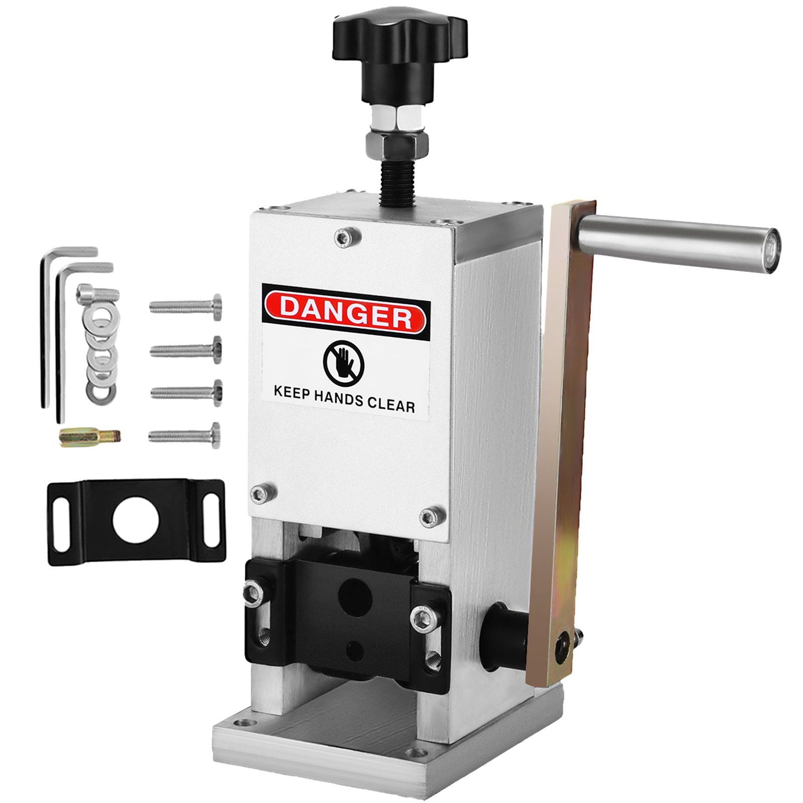 Manual Wire Stripper Machine 0.06-0.98 Inch, Hand Crank Wire Stripping Tool for Scrap Copper Recycling, Portable & Durable Aluminum Construction
