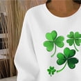 thumbnail image 5 of Saint Patricks Day Outfit Women Ribbed Long Sleeve Tops Green Irish Shamrock Print Sweatshirt Drop Shoulder Casual Pullover, 5 of 6
