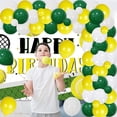 thumbnail image 2 of Tennis Themed Birthday Party Decorations Sports Theme Green Yellow Balloon Garland Arch Kit with Happy Birthday Background Cloth for Men Kids Boys Adult Sport Party Supplies, 2 of 7