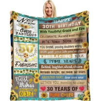 30th Birthday Gifts for Women, Birthday Gift for 30 Year Old Woman, Happy 30th Birthday Gifts for Her, Birthday Decorations Gifts Throw Blanket