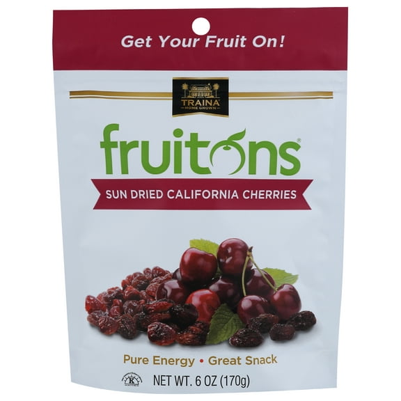 Pack of 8, Traina Fruitons Sun Dried California Cherries, 6 oz