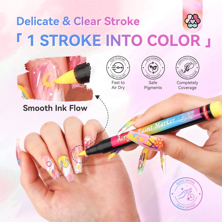 Nail Art Pens, Nail Art Graffiti Pen Nail Drawing Pen White Nail Pencil