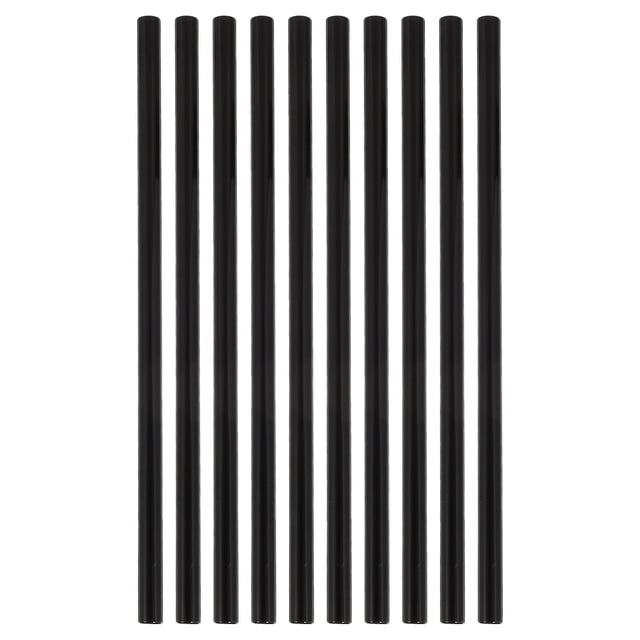 EeaseCA 10 Pcs Pailles en Verre Transparentes Colorées Réutilisables Résistantes à la Chaleur Résistantes aux Hautes Températures (Noir)