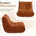 thumbnail image 5 of S-HOME Microfiber Lounge Chair With Anti-Slip Bottom Button-Tufted Design For Living Rooms, Gaming, Or Family Time, Orange, 5 of 5