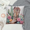 thumbnail image 2 of Leisuo Retro Western Boots Throw Pillow Cover Pillowcase for Couch Bed Sofa white, 2 of 5