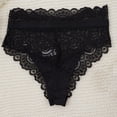 thumbnail image 2 of WULMLEO Womens Sexy Thongs Lace Panties Underwear Low Rise Plus Size Underpants Black M, 2 of 3