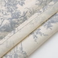 thumbnail image 3 of Ruffle Linen Shower Curtain with Blue and White Toile de Jouy for Vintage French Country Bathroom Decor Shabby Chic Chateau Toile Pattern 72x72 Inches, 3 of 6