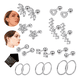 thumbnail image 1 of 10 Pares Piercing Aretes Oreja Cartílago Acero Inoxidable Xtellar plateado, 1 of 3
