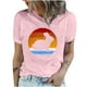 thumbnail image 1 of Camisetas de cuello redondo para mujer Camisetas con estampado de conejo de Pascua Camiseta de manga corta Blusa Tops Fridja  bn1968, 1 of 4