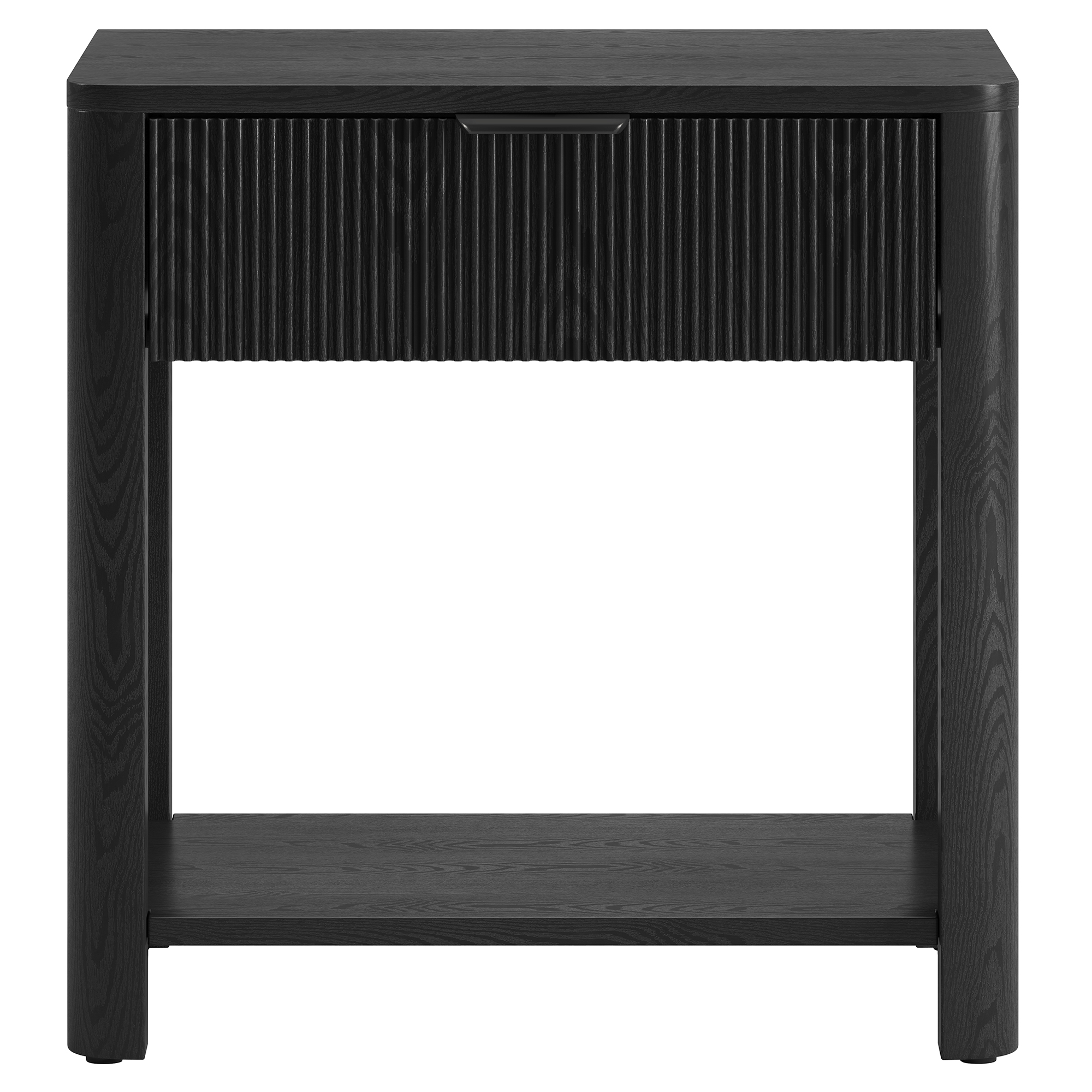 Pomona 24" Wide Rectangular Fluted Nightstand in Black Grain