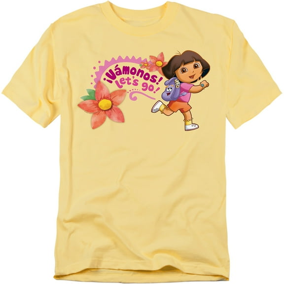 Popfunk Dora The Explorer Vamanos! Let'S Go! Unisex Adult T Shirt, Banana, Small