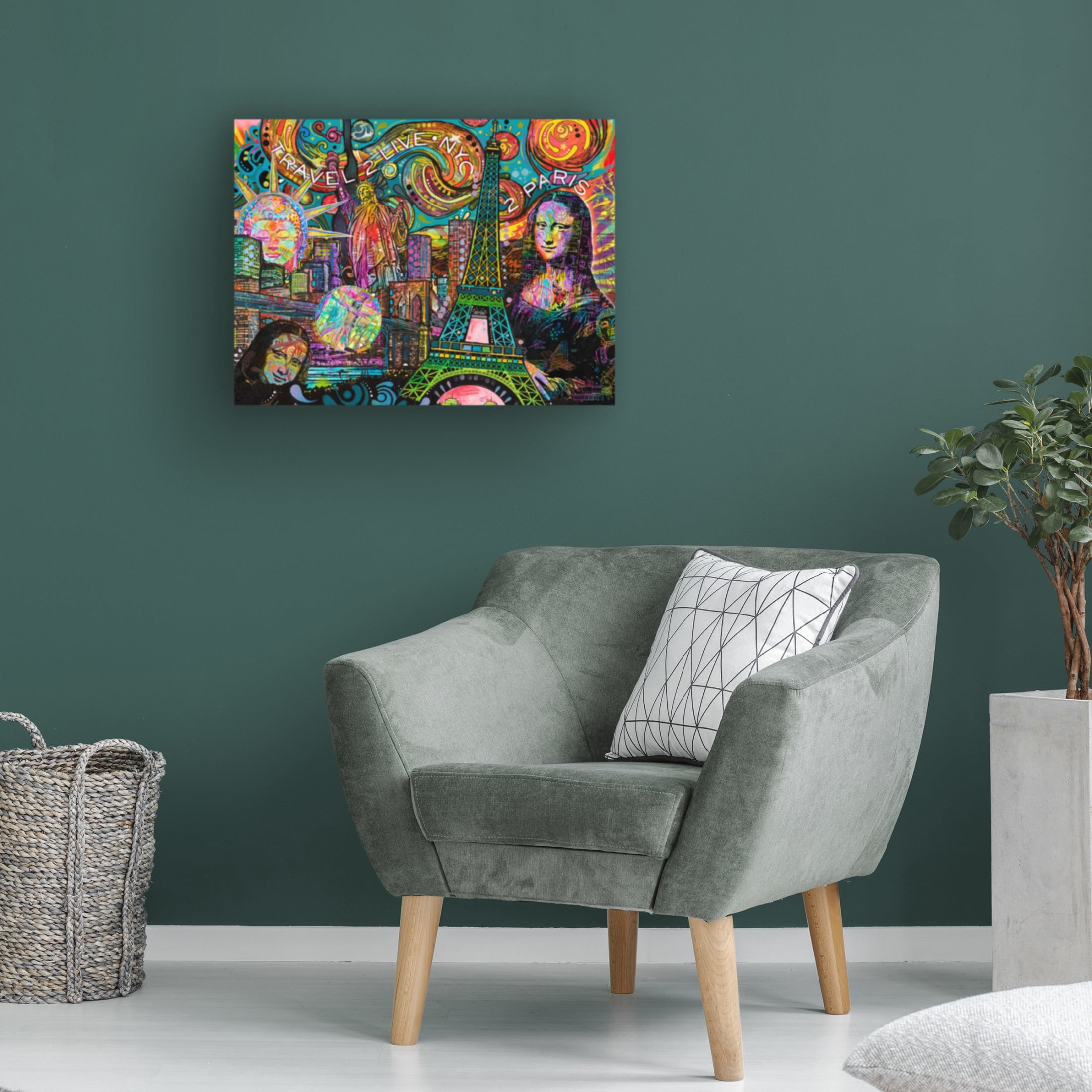 Canvas Wall Art - Dean Russo 'Iconic Travel' Wall Art for Living Room, Bedroom, or Office Décor by Trademark Fine Art - 47 x 35 Inches
