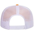 thumbnail image 3 of Couver 5 Panel High Crown Back Split Mesh Polyester Foam Trucker Hat, Neon Orange Pure White, 6 Count, 3 of 7