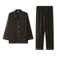 thumbnail image 1 of VBARHMQRT Men's Pajama Pants Short Length Mens Comfortable Simple Long Sleeve Thin Home Suit Set Pajamas, 1 of 2