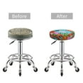 thumbnail image 4 of Goofa Tropical Jungle Flamingo Printed Stool Covers Round, Waterproof Round Bar Stool Covers Anti-Slip Round Bar Stool Seat Cover with Elastic Bands Durable -12 inch, 4 of 7