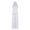 thumbnail image 4 of Eandarui Kids Girls Lyrical Dance Outfit Wide Leg Jumpsuit Sparkly Rhinestone Jazz Ballet Gymnastics Leotard Dress White 16, 4 of 5