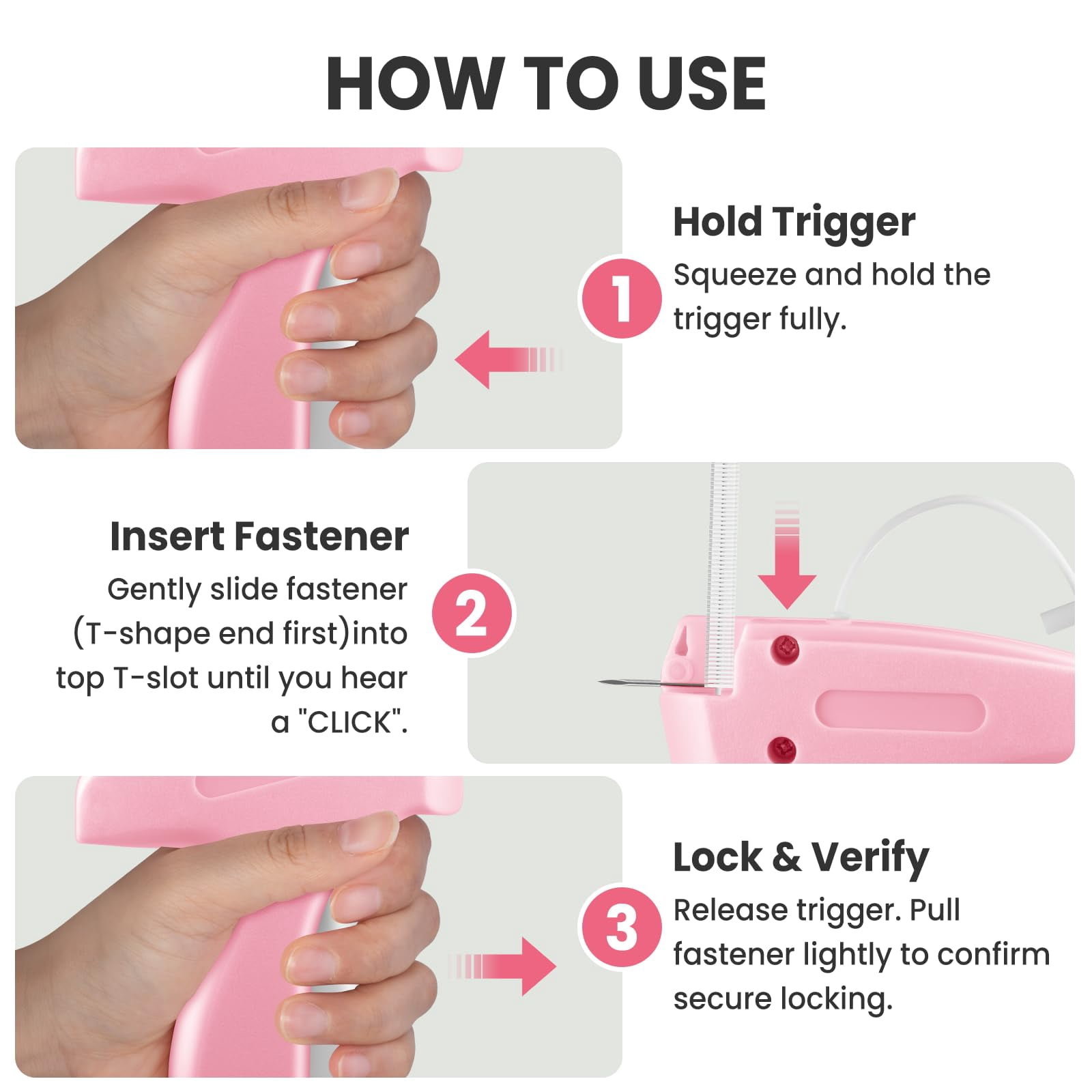 Stitch Gun for Clothes, Handheld Stitch Gun Quick Clothing Fixer, Portable Tagging Gun for Home & Retail Use, Includes 6 Needles,1000 Black & 1000 White Fasteners
